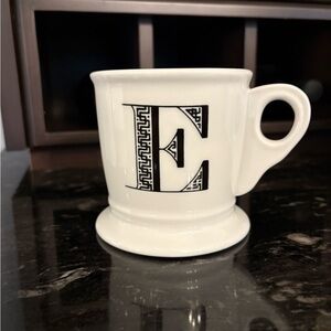 ANTHROPOLOGIE Monogram E Initial Mug